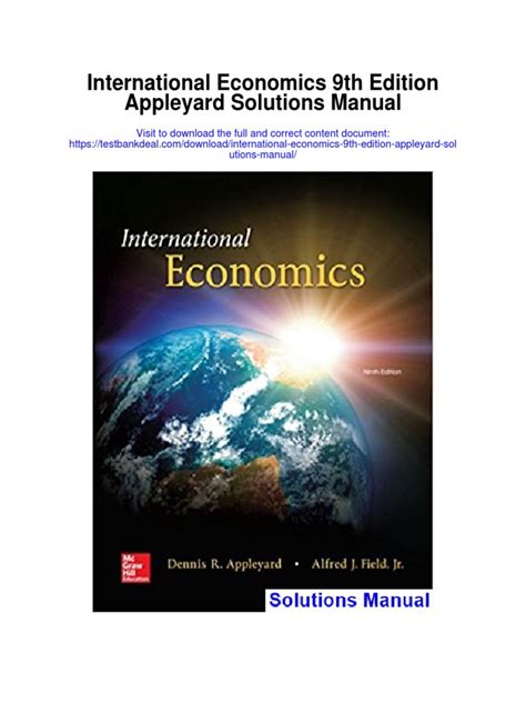 INTERNATIONAL ECONOMICS APPLEYARD SOLUTIONS MANUAL Ebook Kindle Editon