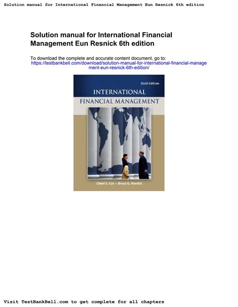 INTERNATIONAL FINANCE 6TH EDITION EUN RESNICK Ebook Reader