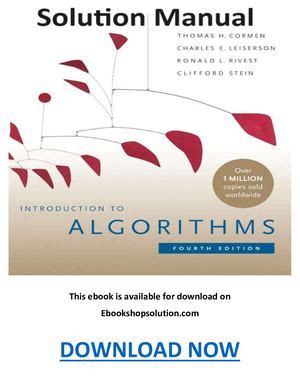 INTRODUCTION TO ALGORITHMS SOLUTIONS PDF Ebook Kindle Editon