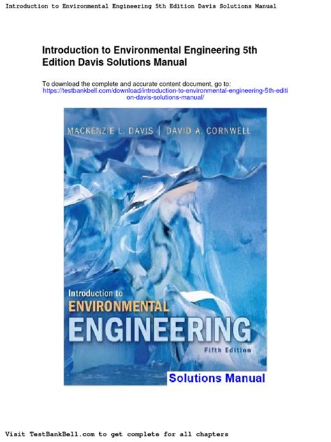 INTRODUCTION TO ENVIRONMENTAL ENGINEERING DAVIS SOLUTIONS MANUAL Ebook Doc