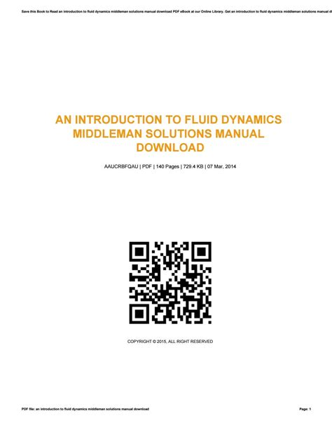 INTRODUCTION TO FLUID DYNAMICS MIDDLEMAN SOLUTIONS MANUAL Ebook Reader