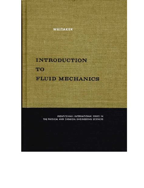 INTRODUCTION TO FLUID MECHANICS WHITAKER Ebook Kindle Editon