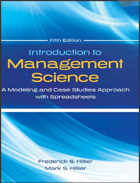 INTRODUCTION TO MANAGEMENT SCIENCE HILLIER SOLUTIONS Ebook Epub