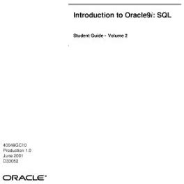 INTRODUCTION TO ORACLE SQL STUDENT GUIDE Ebook Doc