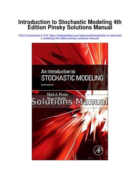 INTRODUCTION TO STOCHASTIC MODELING INSTRUCTOR SOLUTIONS MANUAL Ebook PDF