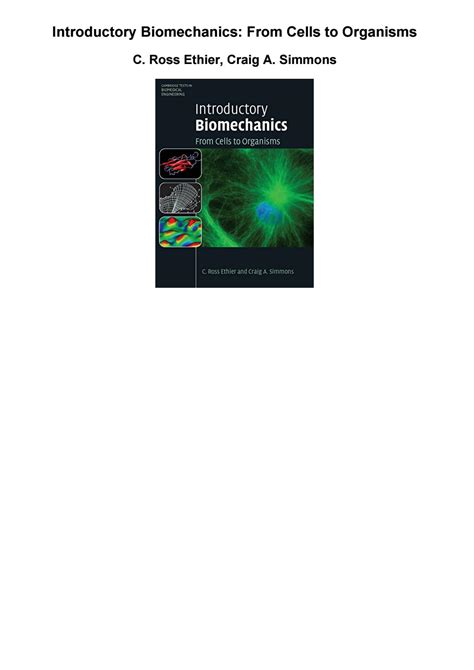 INTRODUCTORY BIOMECHANICS FROM CELLS TO ORGANISMS SOLUTION MANUAL Ebook Epub