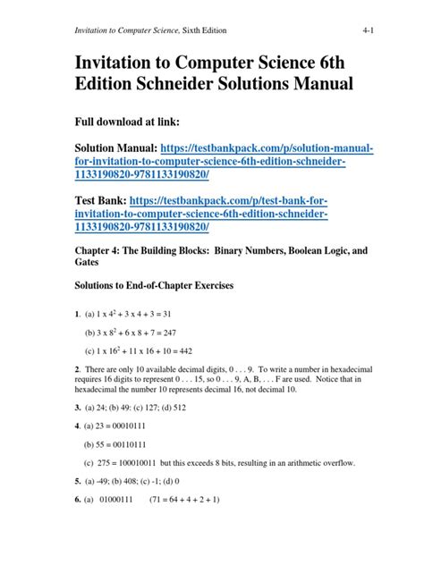 INVITATION TO COMPUTER SCIENCE 6TH EDITION SOLUTION MANUAL Ebook Kindle Editon