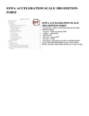 IOWA ACCELERATION SCALE 3RD EDITION FORM Ebook Doc