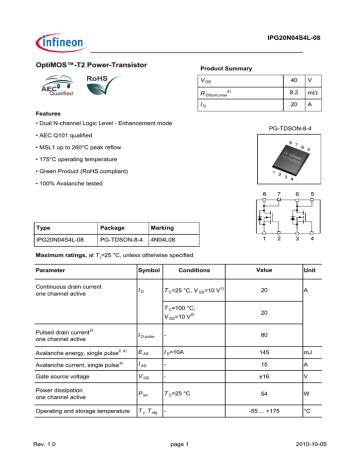 IPG20N04S4L-08: The Ultimate Guide to Power MOSFETs