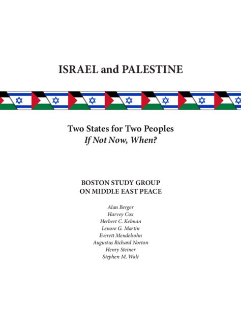 ISRAEL and PALESTINE Two States for Two Peoples-If not now when Doc