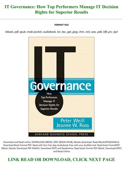 IT.Governance.How.Top.Performers.Manage.IT.Decision.Rights.for.Superior.Results Ebook Epub