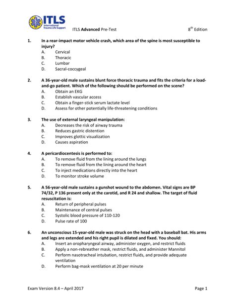 ITLS BASIC POST TEST ANSWERS Ebook Kindle Editon