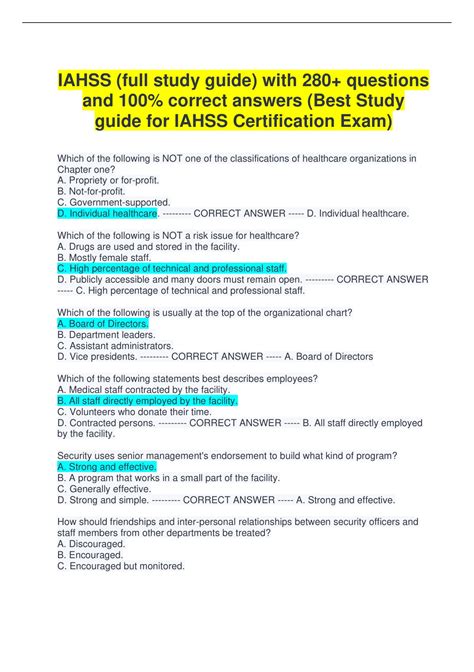 Iahss Certification Answers Kindle Editon