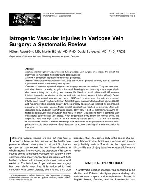 Iatrogenic Vascular Injuries 1st Edition Doc