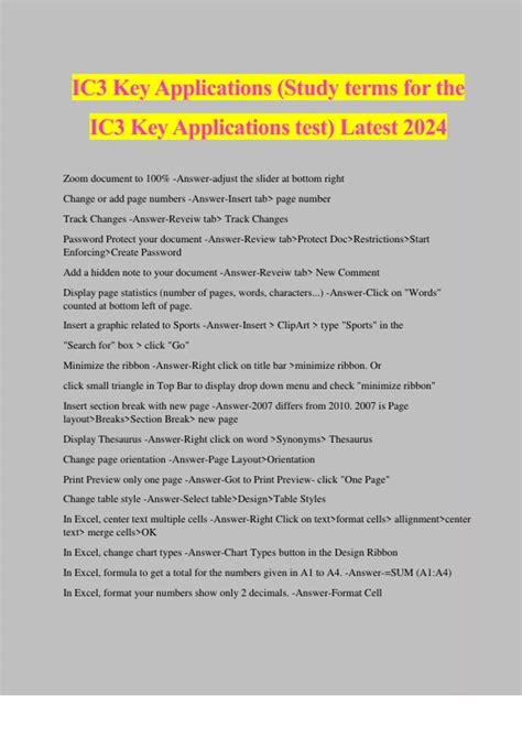 Ic3 Gs4 Key Applications Test Answers PDF