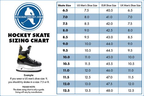 Ice Skate Shoe Size Chart
