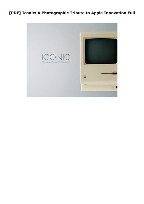 Iconic A Photographic Tribute to Apple Innovation PDF