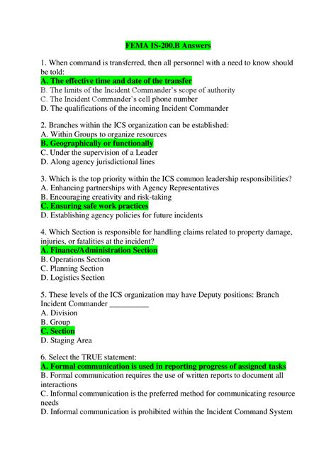 Ics 200 Answers To Test Kindle Editon