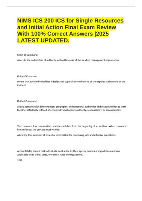 Ics 200 B Single Resources Answers Bing Doc