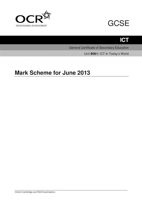 Ict Bo61 June 2013 Thursday 6th Answer Epub