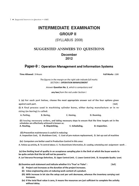 Icwai Group 1 Revalidation Test Paper Answer Doc