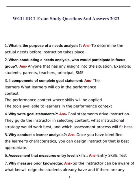 Idc1 Assessment Test Answers Wgu PDF