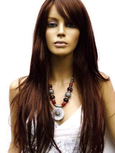 Ideal Auburn Lace Front Remy Human Hair Long Wigs