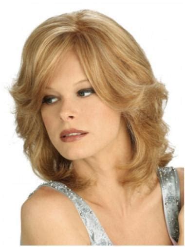 Ideal Blonde Wavy Shoulder Length Wigs For Cancer