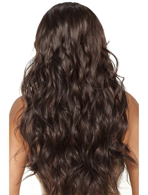 Ideal Remy Human Hair Monofilament Wavy Long Wigs