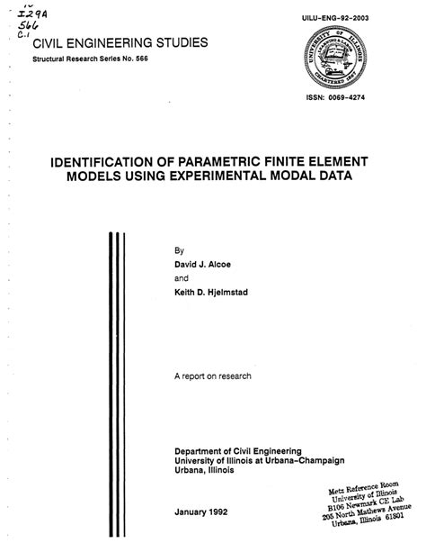 Identification of Parametric Models from Experimental Data 1st Edition Doc