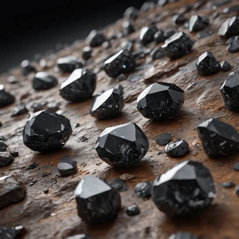 Identification of Raw Black Diamonds in Rock