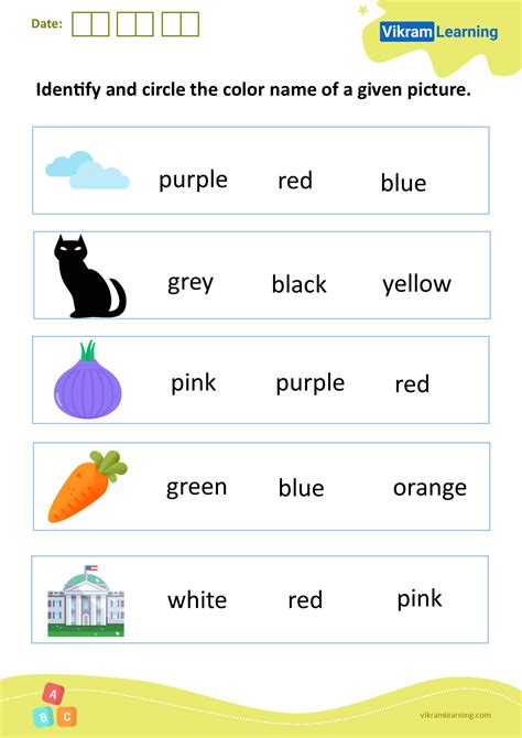 Identify and name colors accurately: