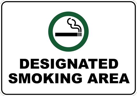 Identify designated smoking areas.