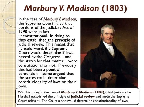 Identify the Correct and Incorrect Statements About Marbury v. Madison