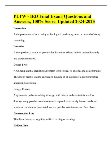 Ied 2014 Final Exam Answers For Pltw Doc