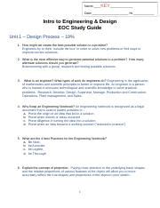 Ied Eoc Study Guide Unit 1 Answers PDF