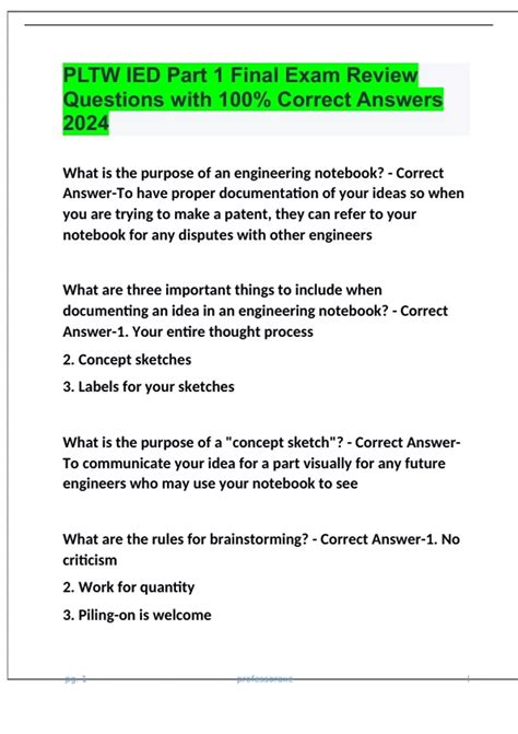 Ied Pltw Final Exam Part B Answers PDF