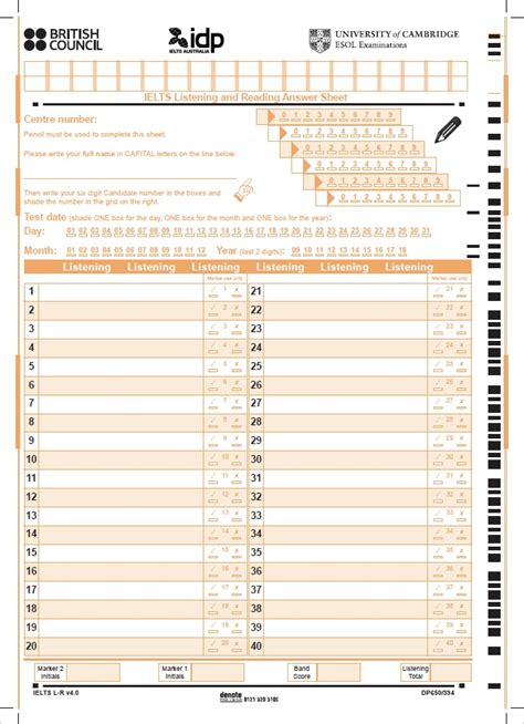 Ielts Exam Test And Answer Sheet Epub