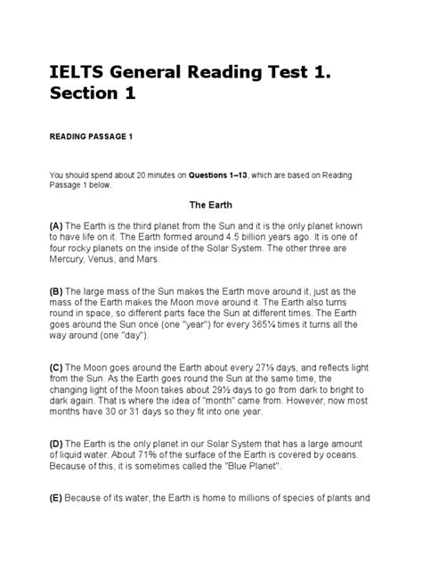 Ielts General Reading Test Papers With Answers Reader