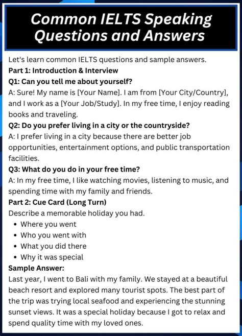 Ielts Speaking Questions With Answers Reader