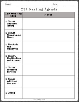 Iep Agenda Template
