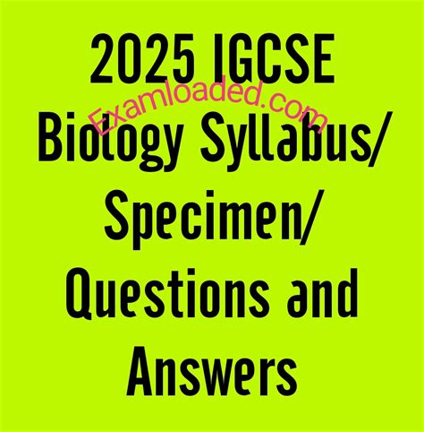 Igcse Biology Answers To Questions Epub