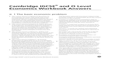 Igcse Economics Model Answers Kindle Editon