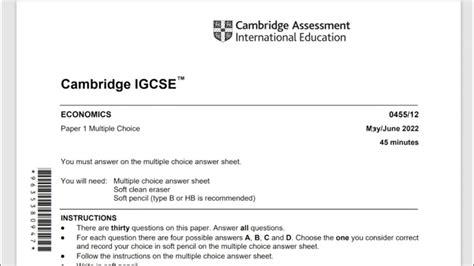 Igcse Economics Past Papers Model Answers Doc