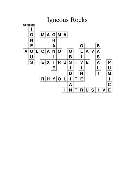 Igneous Rocks Crossword Answers Epub