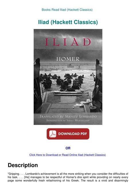 Iliad Hackett Classics PDF