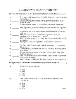 Illinois Constitution Study Guide Answers Doc