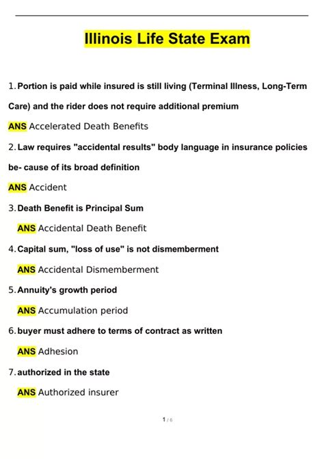 Illinois Insurance Test Answers Doc