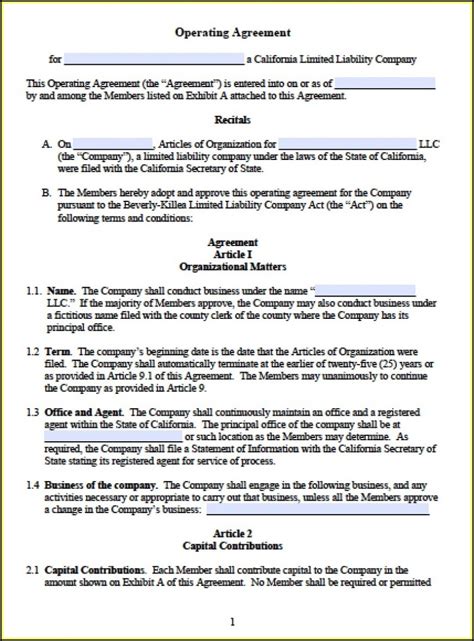 Illinois Series Llc Operating Agreement Template