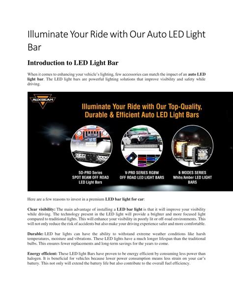 Illuminate Your Ride with LED Lighting